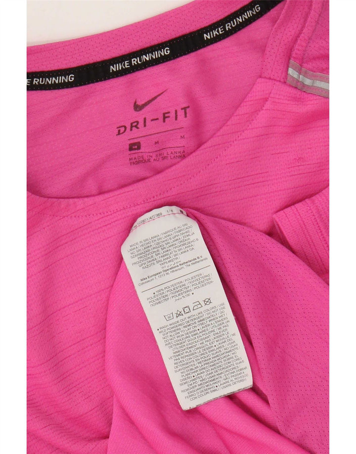 Nike Mens Dri Fit T-Shirt Top Medium Pink Polyester