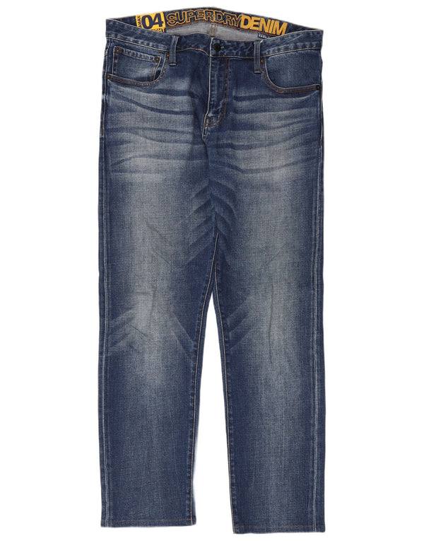 Męskie proste dżinsy Superdry W34 L30 Niebieskie, bawełniane