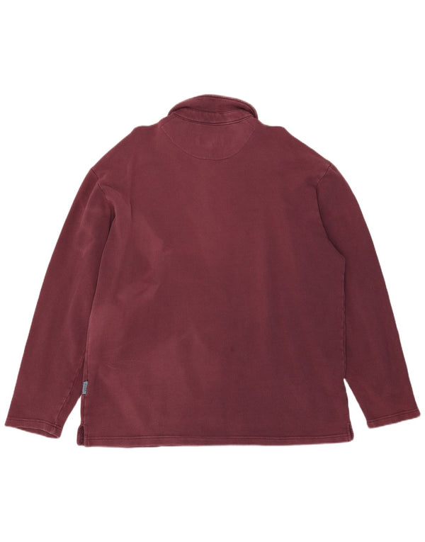 Polo da rugby da uomo a maniche lunghe Weird Fish XL in cotone bordeaux
