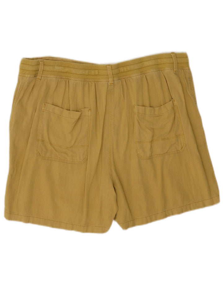 Marks & Spencer Damen Shorts UK 16 Large W34 Khaki Leinen