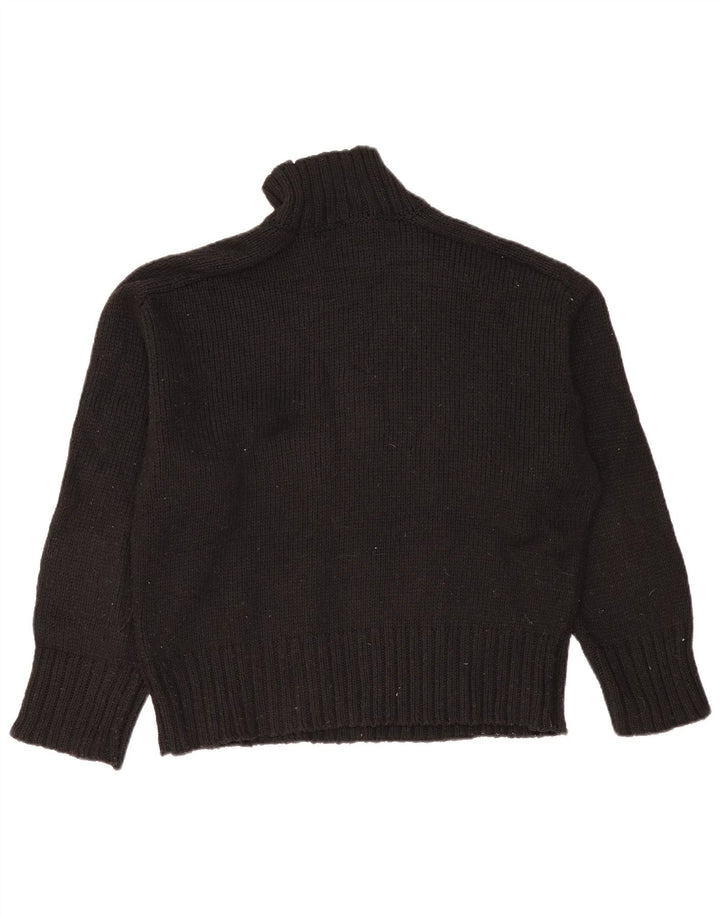 Zara Womens Oversized Turtle Neck Jumper Sweater UK 14 Medium Black