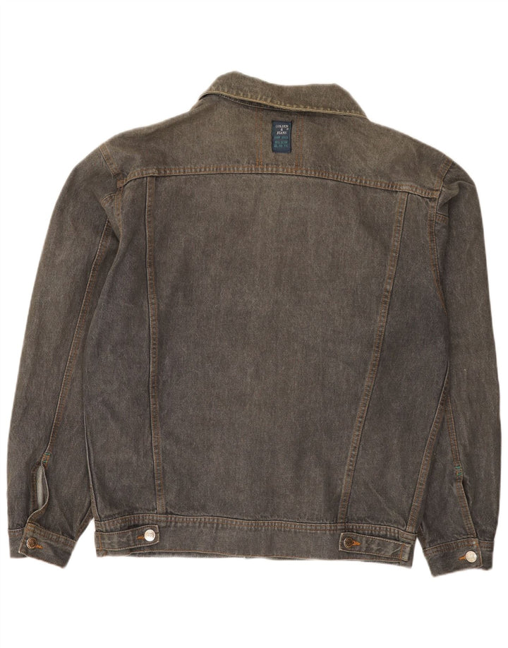 Vintage Mens Denim Jacket UK 40 Large Grey Cotton