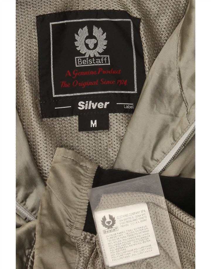 Belstaff Womens Bomber Jacket UK 14 Medium Grey Colourblock Nylon