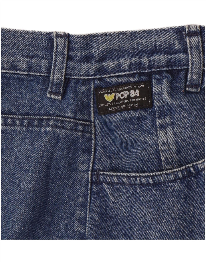 POP 84 Womens Denim Skirt IT 46 Large W28  Blue Cotton