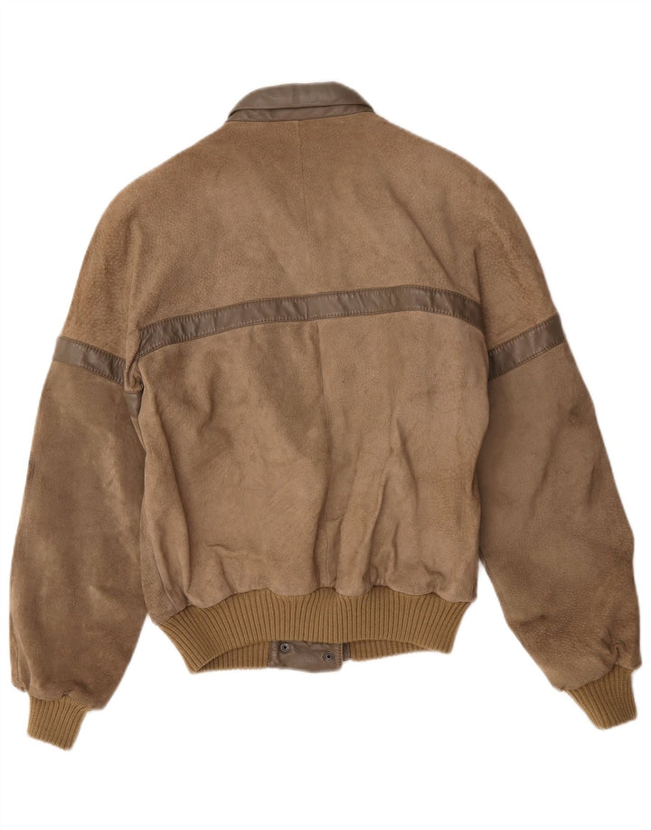 Vintage dame ruskind bomberjakke IT 42 medium brun