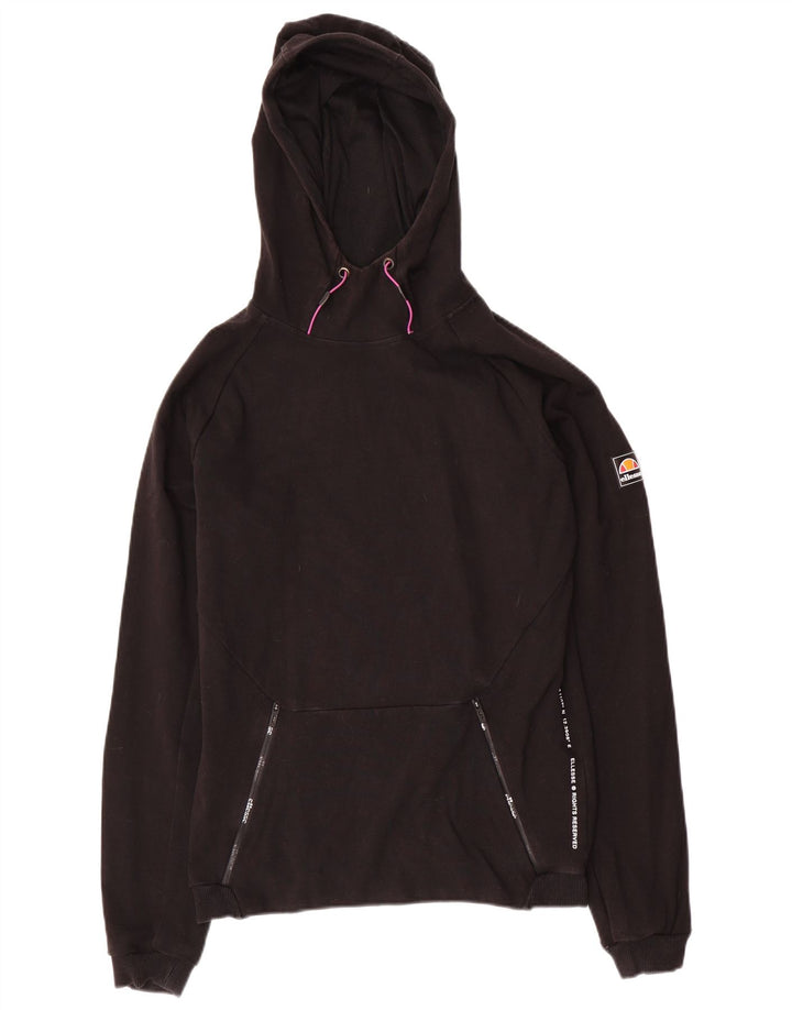 Ellesse Mens Graphic Hoodie Jumper Medium Black Cotton
