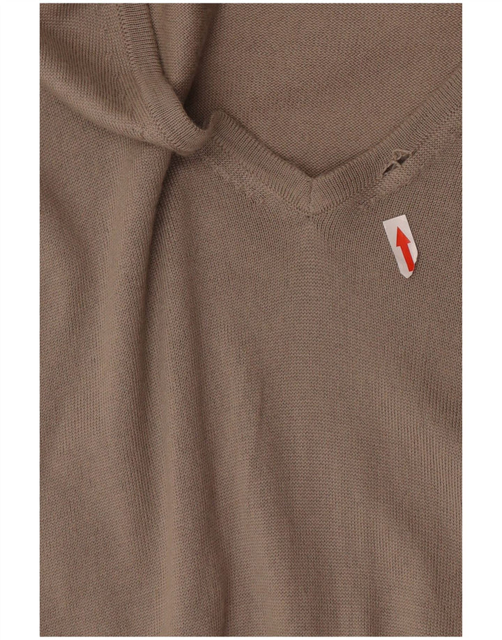 Marks & Spencer Mens Autograph V-Neck Jumper Sweater XL Beige Wool