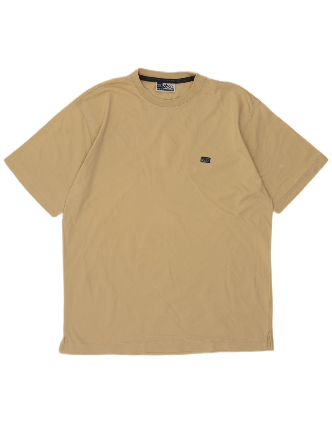 Asics Mens T-Shirt Top Medium Yellow Cotton