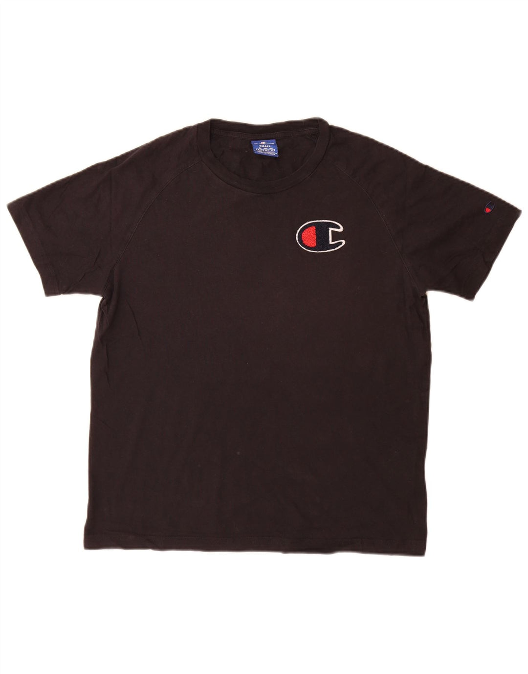 Champion Mens Graphic T-Shirt Top Small Black Cotton