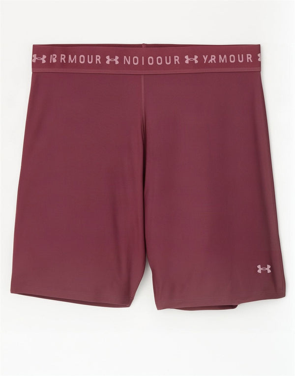 Under Armour Graphic Sports Shorts til kvinder UK 20 2XL Burgundy Polyester