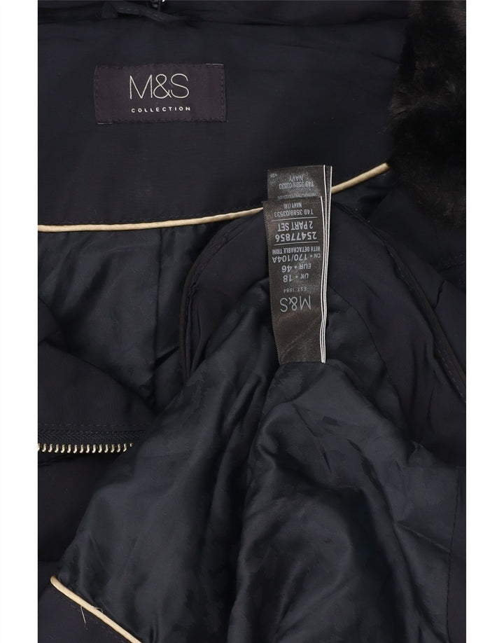 Marks & Spencer Damska ocieplana kurtka UK 18 XL, granatowa, poliester
