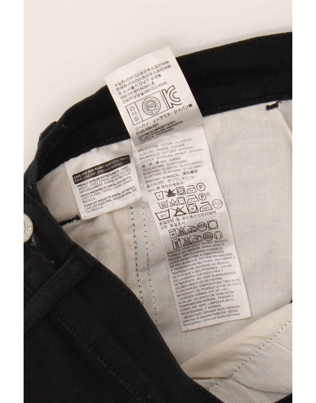 Pantaloncini di jeans da uomo Levi's W30 cotone nero medio