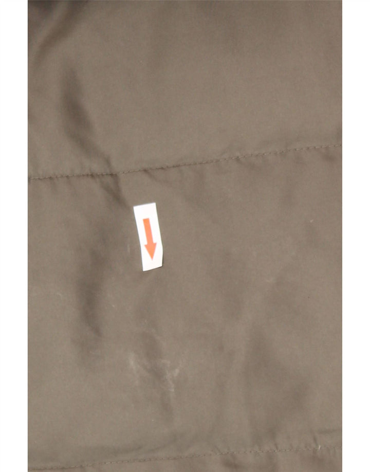 Cappotto imbottito con cappuccio da donna Michael Kors UK 14 medio poliestere kaki invernale
