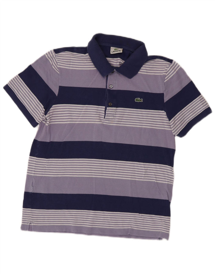 Polo da uomo Lacoste taglia 4 a righe viola medie