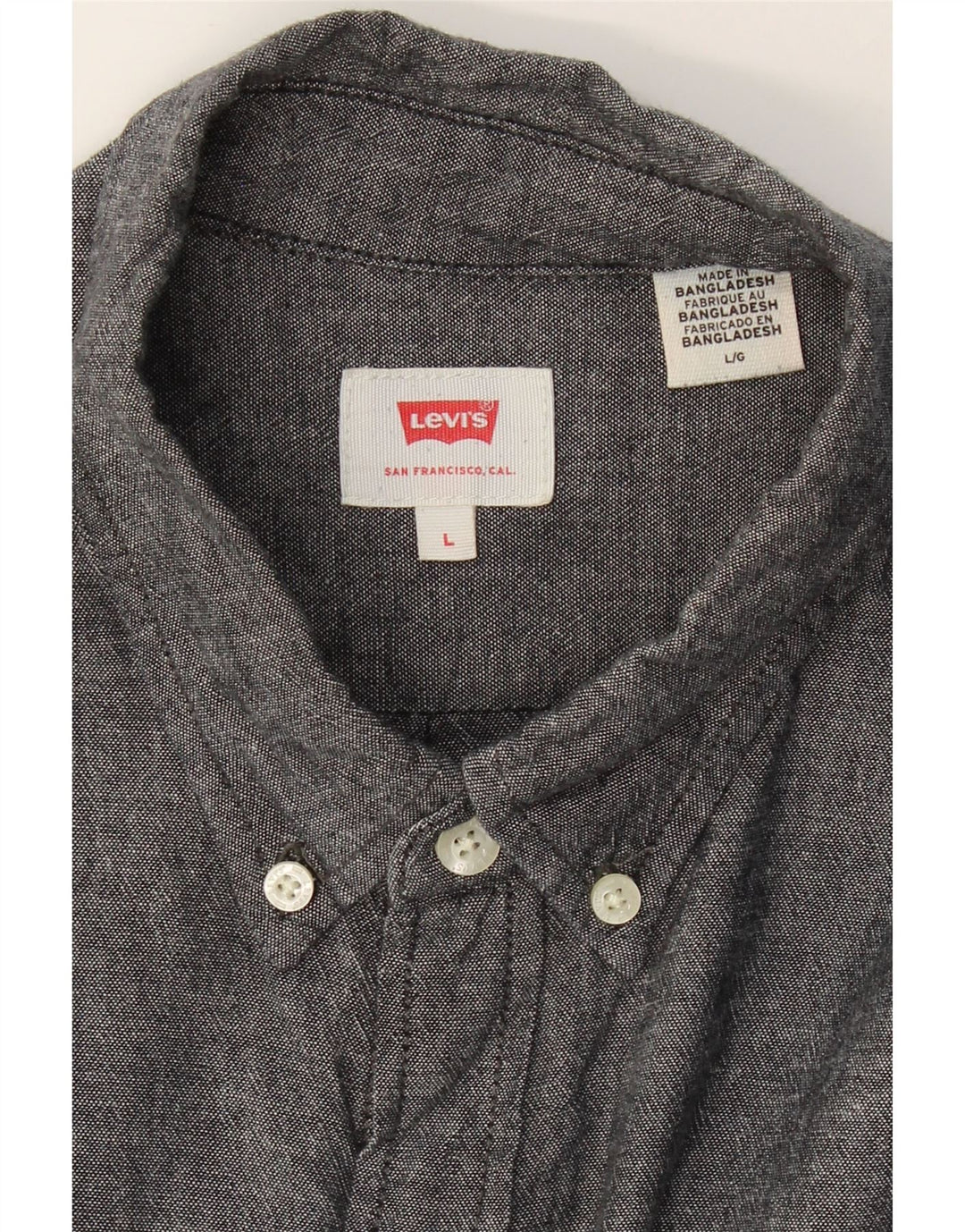 LEVI'S Mens Shirt Large Grey Cotton Vintage Levi's and Second-Hand Levi's from Messina Hembry 
