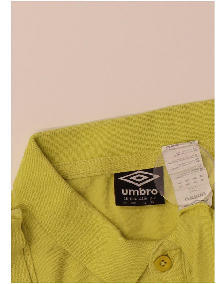 UMBRO Mens Polo Shirt 2XL Green Cotton