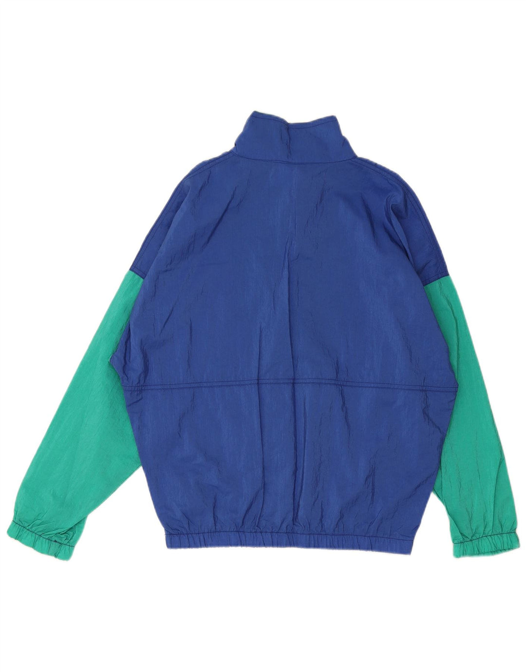 Vintage férfi pulóver tréningruha felső kabát XL kék Colourblock poliamid