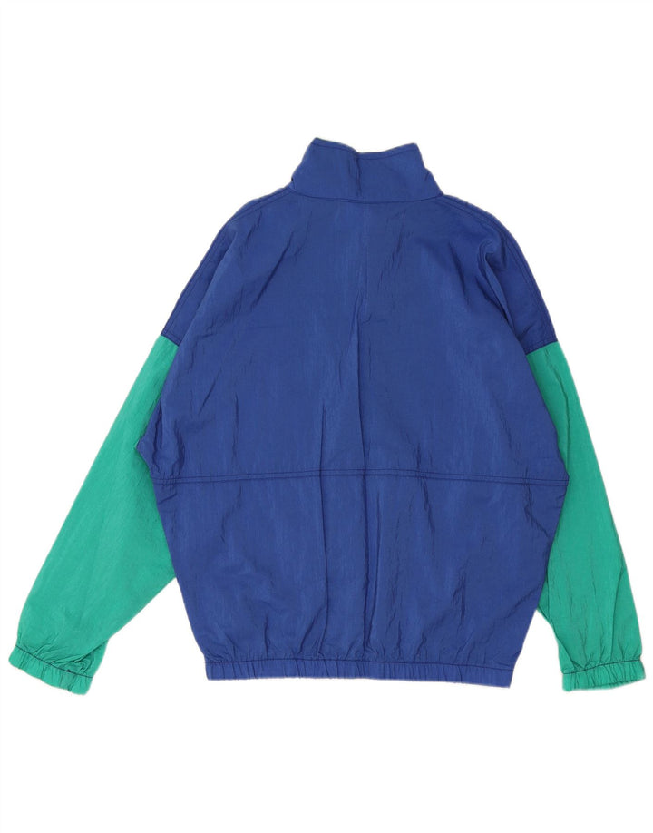 Vintage férfi pulóver tréningruha felső kabát XL kék Colourblock poliamid