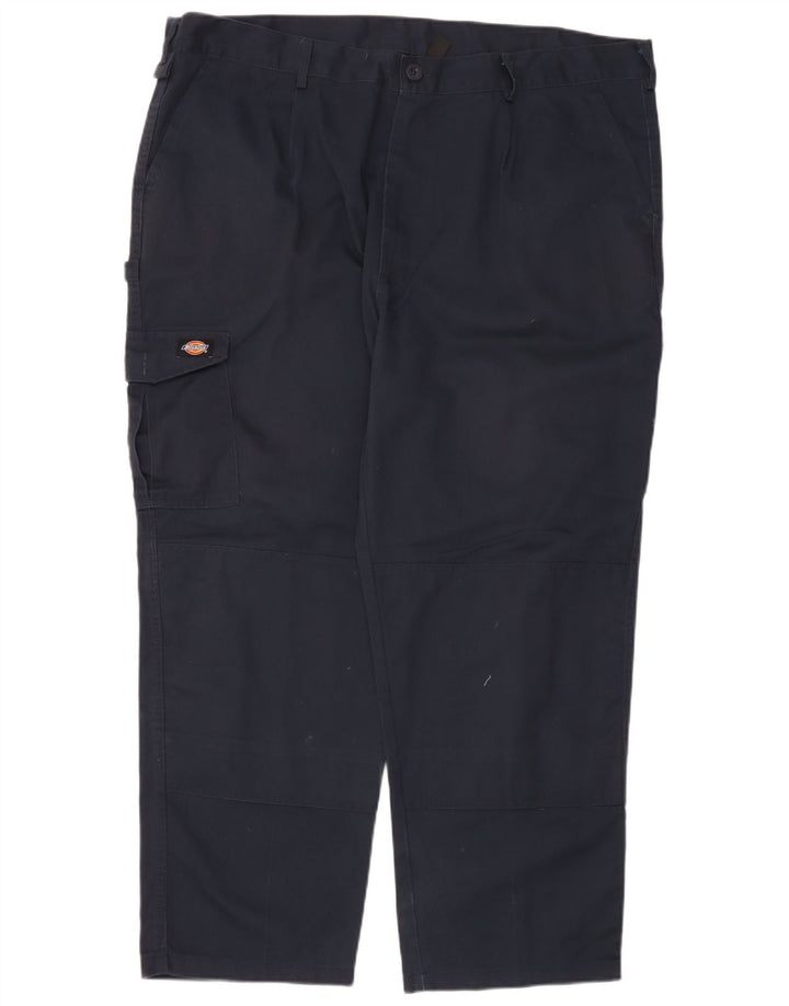 Calças cargo retas masculinas Dickies W44 L28 poliéster azul marinho