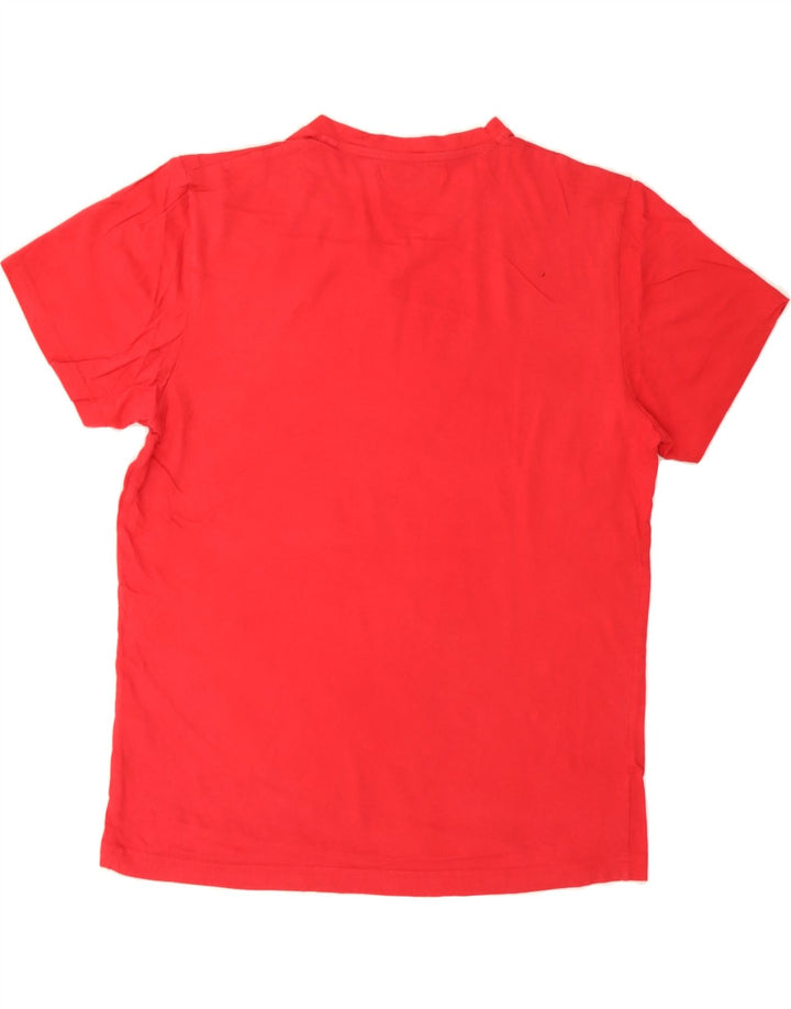PIERRE CARDIN Mens Graphic T-Shirt Top Medium Red Cotton Vintage Pierre Cardin and Second-Hand Pierre Cardin from Messina Hembry 