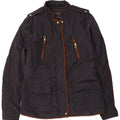 Giacca militare da donna Zara UK 14 grande poliestere blu navy