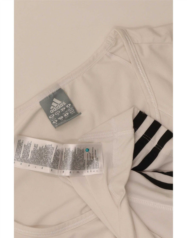 Adidas Womens T-Shirt Top UK 12/14 Medium White Colourblock Polyester