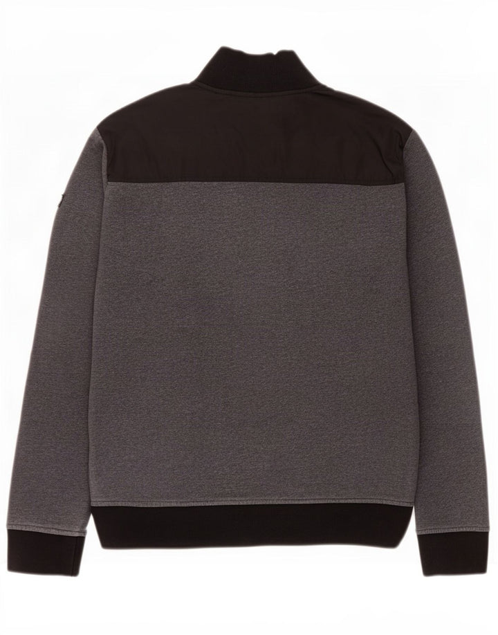 Armani Jeans Mens Zip Neck Sweatshirt Jumper Medium Grey Colourblock