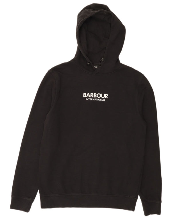 Barbour Mens Graphic kapucnis pulóver kis fekete pamut
