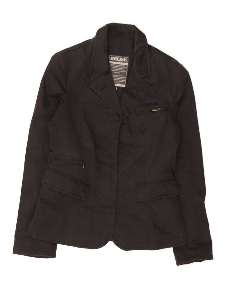 BREMA Womens Blazer Jacket IT 42 Medium Black Cotton Vintage Brema and Second-Hand Brema from Messina Hembry 