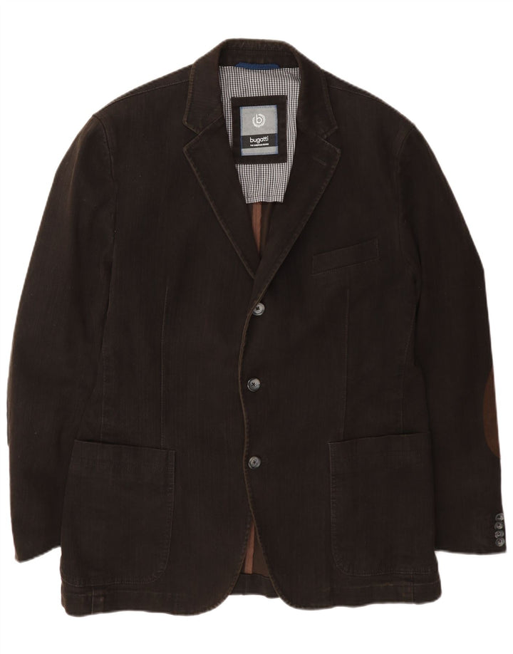 Bugatti Herren-Blazer mit 3 Knöpfen, EU 52, XL, braune Baumwolle