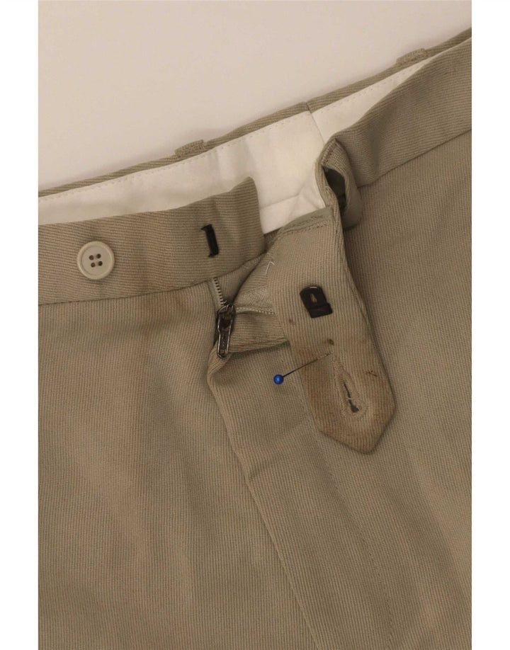 Pantaloni da abito dritti da uomo Marks & Spencer W34 L31 Poliestere beige