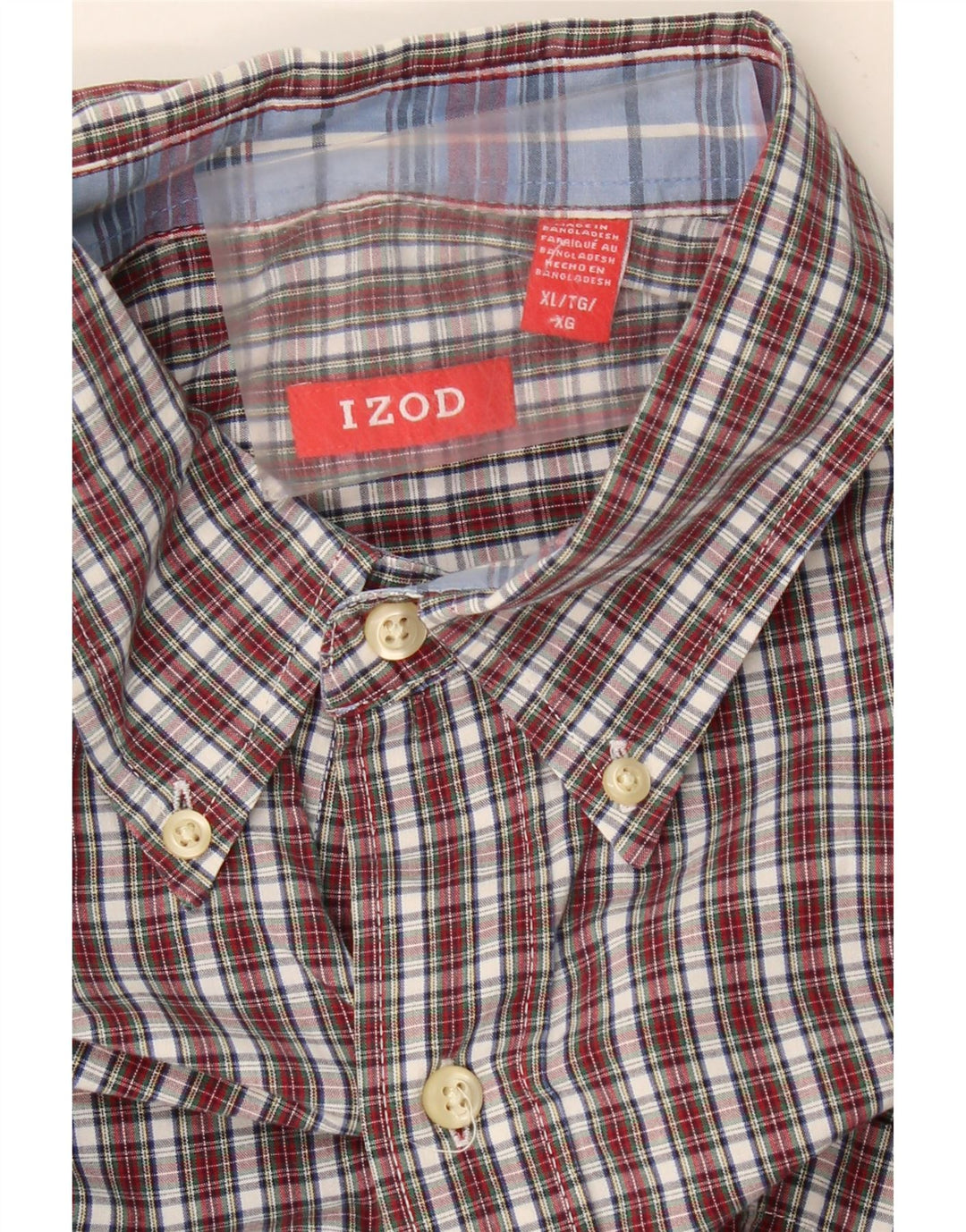 IZOD Mens Flannel Shirt XL Red Check Vintage Izod and Second-Hand Izod from Messina Hembry 