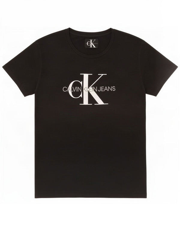 Calvin Klein Jeans Ženska grafička majica kratkih rukava UK 14 Srednje crni pamuk