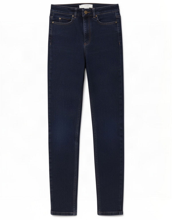 Hobbs Womens Skinny Jeans UK 10 Small W27 L28 Navy Blue Cotton