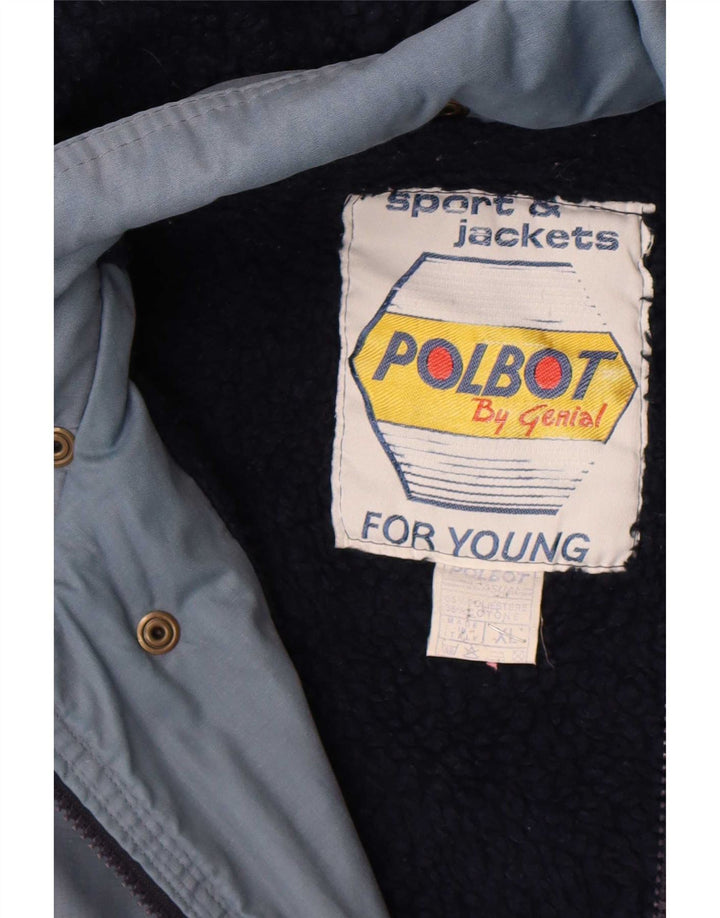 Polbot Mens Hooded Sherpa Jacket UK 42 XL Blue Polyester