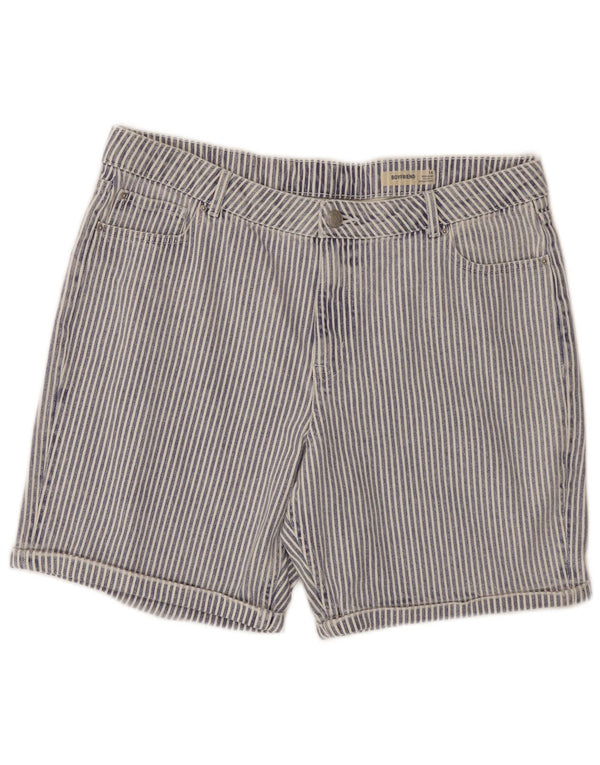 Marks & Spencer Pantalones cortos vaqueros estilo novio para mujer UK 46 Large W36 Blue Stripes
