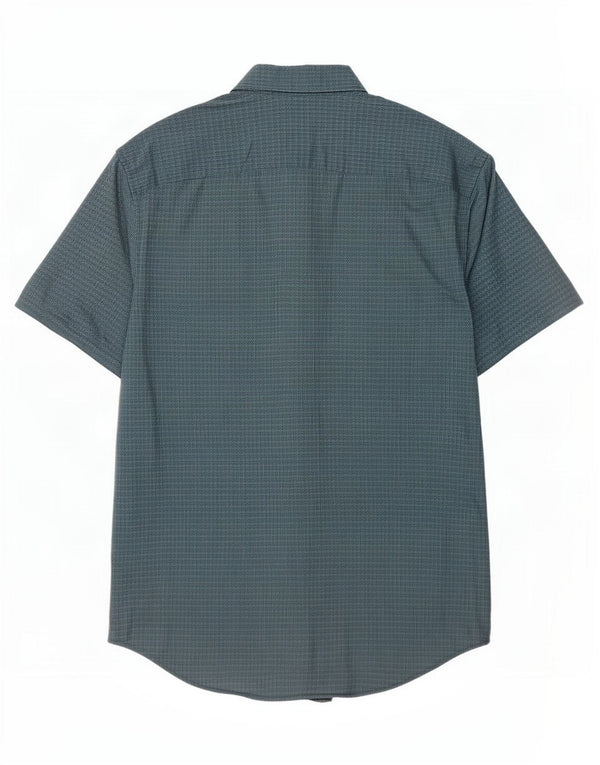 Camisa masculina Penguin Heritage manga curta slim fit pequena risca de giz azul