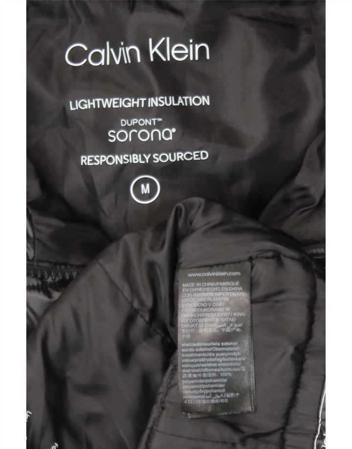 Giacca imbottita con cappuccio da donna Calvin Klein UK 14 media nera in poliammide