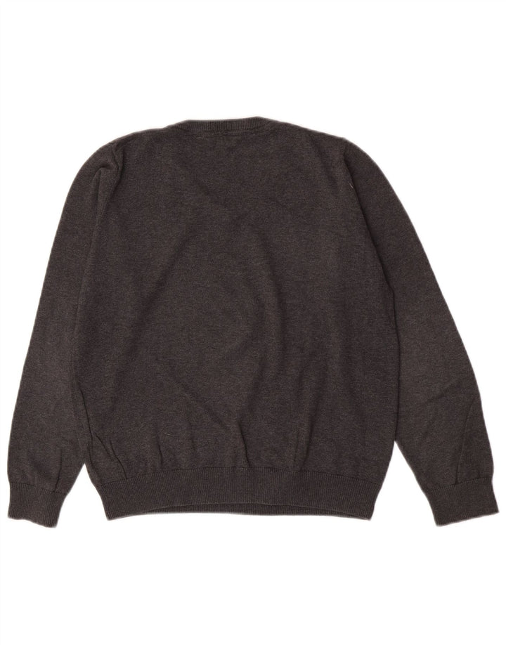 Marks & Spencer Boys V-Neck Jumper Sweater 11-12 Years Grey Cotton
