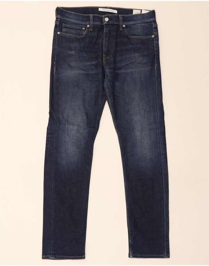 Calvin Klein Mens Slim Jeans W32 L32 Navy Blue Cotton