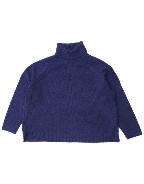 Maglione maglione a collo alto da donna Marks & Spencer UK 18 XL acrilico blu