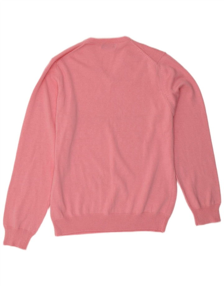 Marks & Spencer Herren-Pullover mit V-Ausschnitt aus mittelrosa Baumwolle