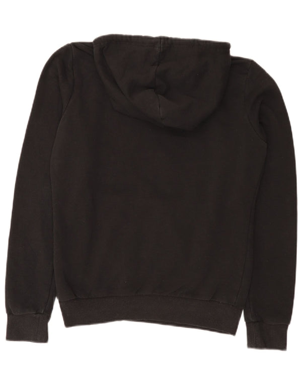 Puma Womens Graphic Hoodie Jumper UK 10 Small Black Cotton