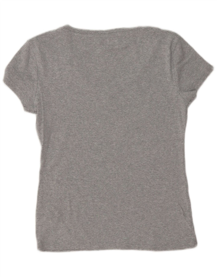 TOMMY HILFIGER Womens T-Shirt Top UK 12 Medium Grey