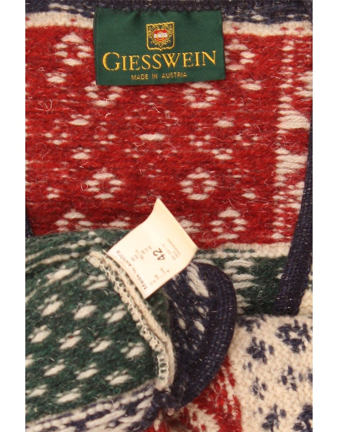 Giesswein Womens Cardigan Sweater EU 42 Large Multicoloured Geometric