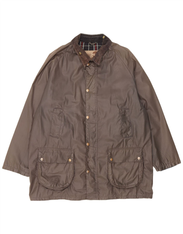 Conbipel Mens Waxed Cotton Jacket UK 42 XL Khaki Polyester