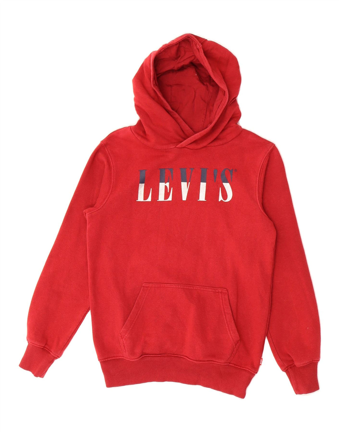 LEVI'S Girls Graphic Hoodie Jumper 13-14 Years Red Cotton Vintage Levi's and Second-Hand Levi's from Messina Hembry 