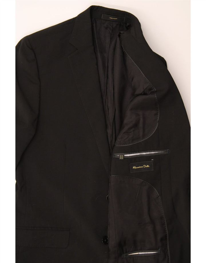 MASSIMO DUTTI Mens 2 Button Blazer Jacket EU 50  Medium Black Wool Vintage Massimo Dutti and Second-Hand Massimo Dutti from Messina Hembry 