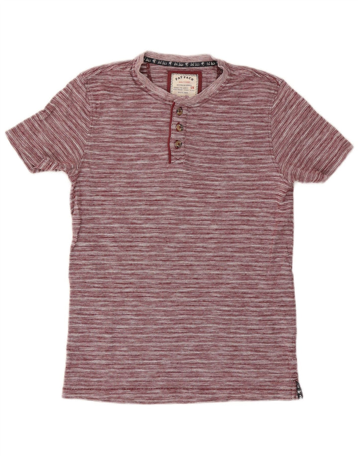 Fat Face Mens T-Shirt Top XS Red Pinstripe
