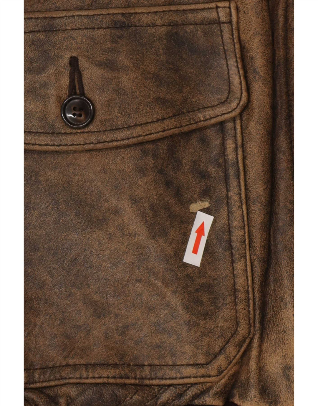 Schott Mens Graphic Leather Flight Aviator Jacket UK 42 XL Brown Leather